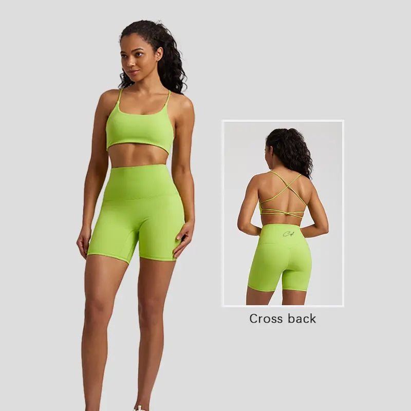 Womens - Criss Cross open back short sets