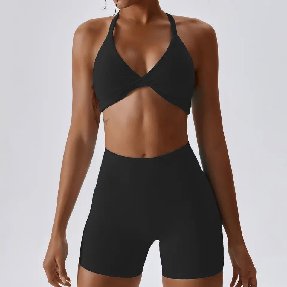 WOMENS - Open back / twist front shorts sets