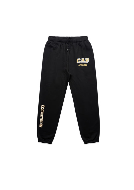 Mens - Track pants - BLACK with Tan Print