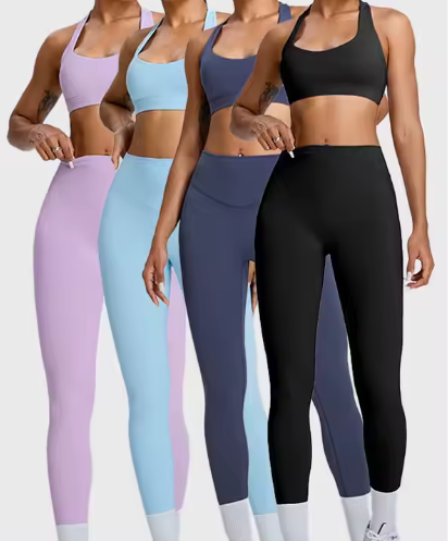 WOMENS- T BACK sports bra and Leggings sets BLACK