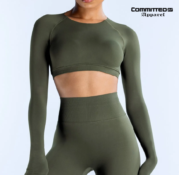 Women - Open Back Crop Long sleeve Top