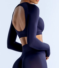Women - Open Back Crop Long sleeve Top